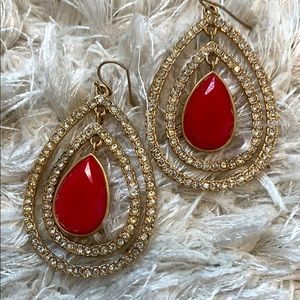 Gold studded oblong earrings